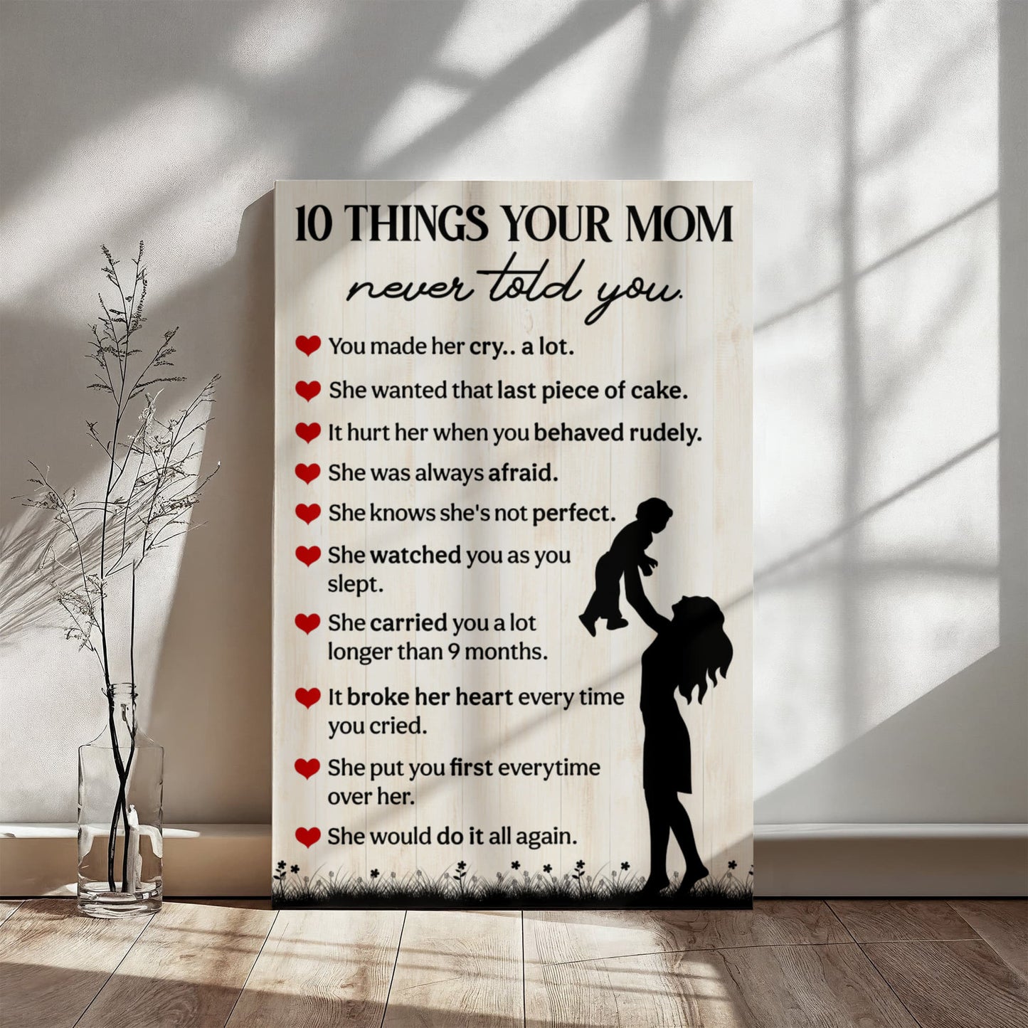 10 Things Mom Never Told You – Emotional Wall Art Gift