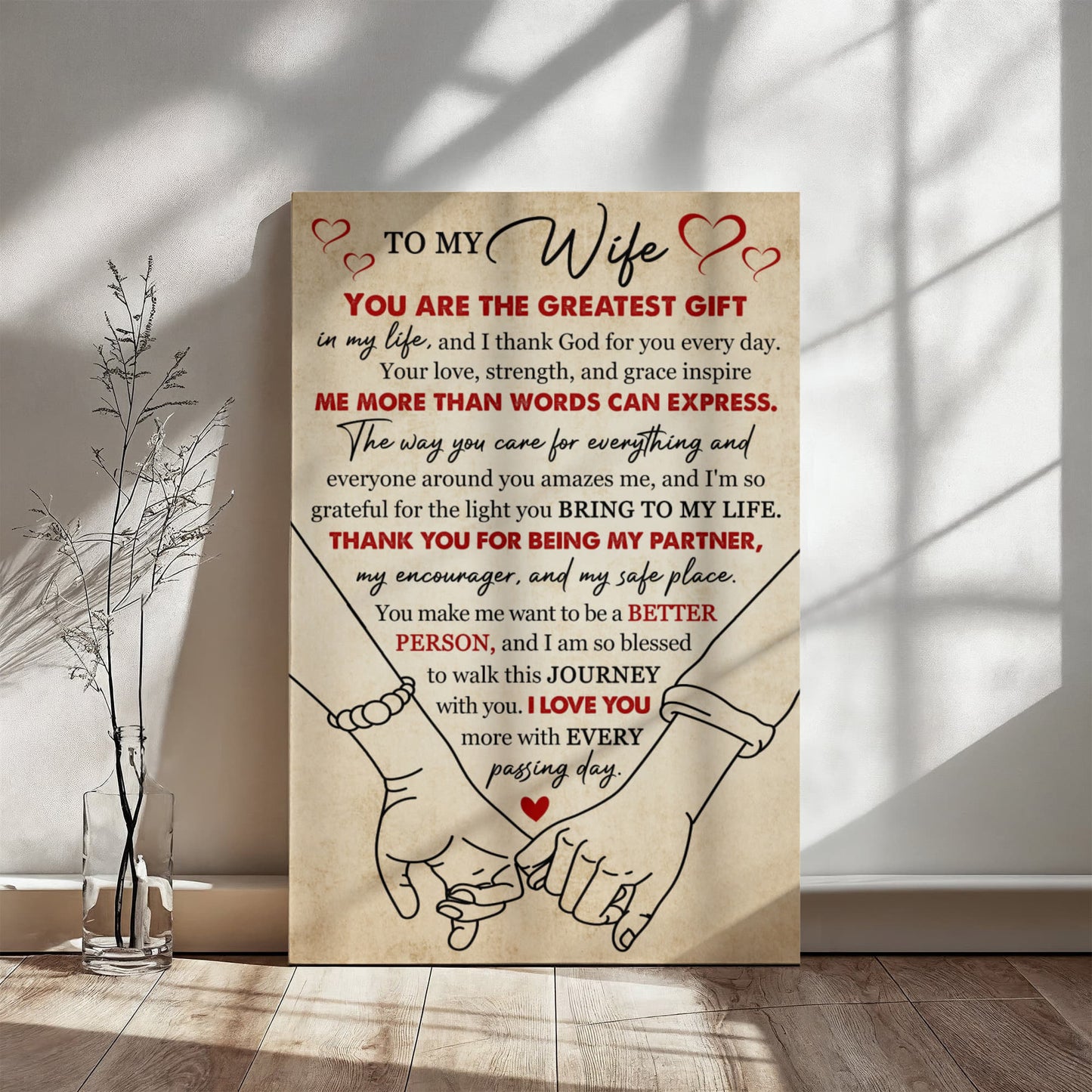 To My Wife – Romantic Wall Art Gift for Her