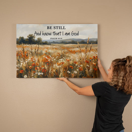 Be Still And Know That I Am God Canvas – Psalm 46:10 Wall Art 36 x 24