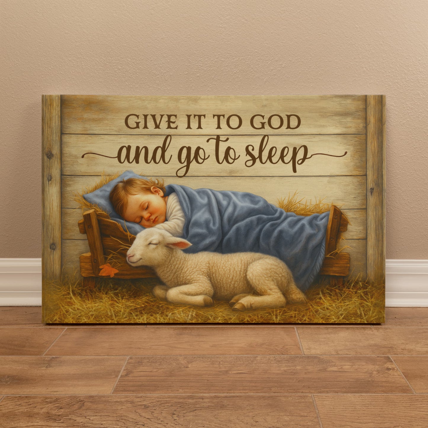 Give It to God and Go to Sleep | Christian Wall Art Canvas 36" x 24"