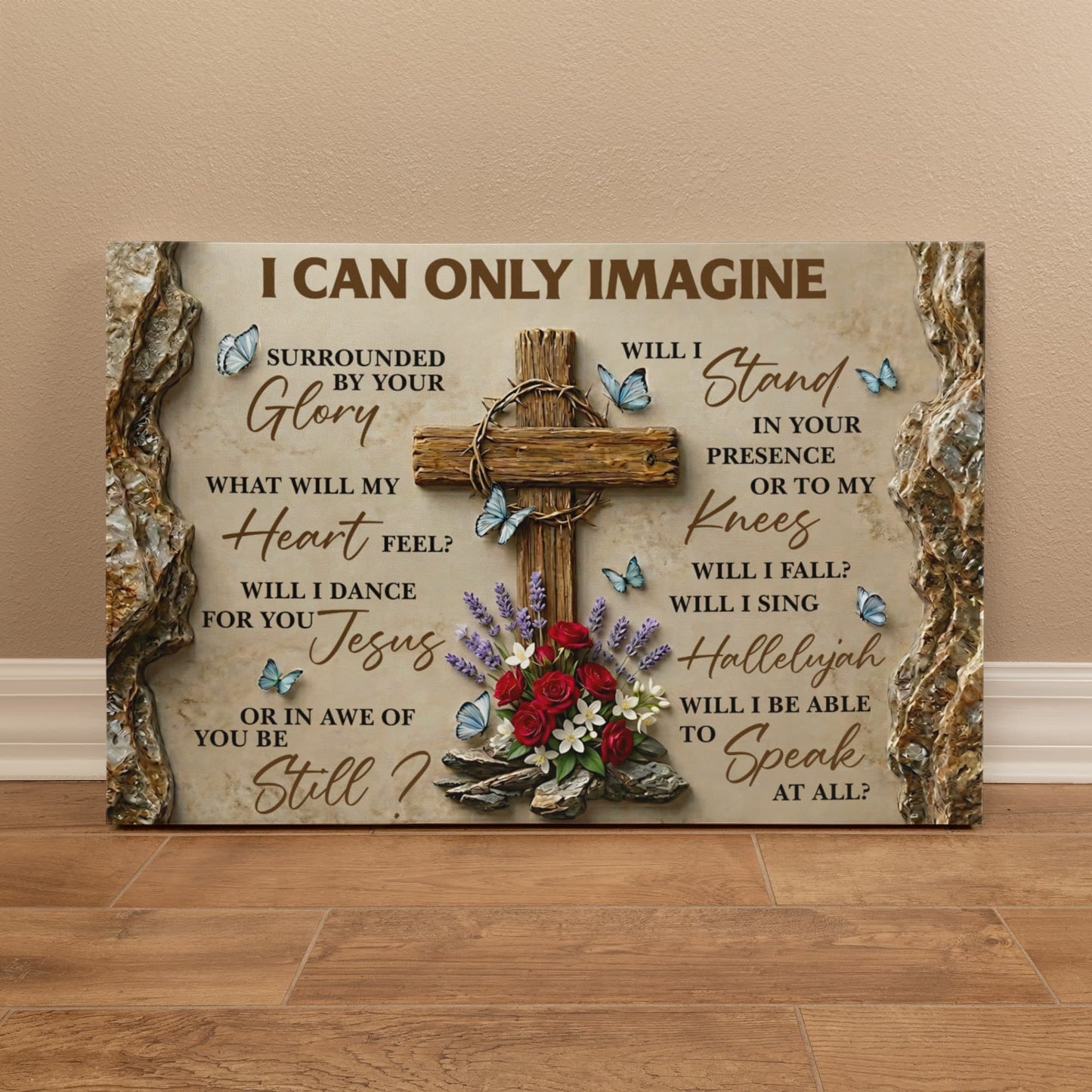 I Can Only Imagine Christian Wall Art – Faith Scripture Home Decor 36x24