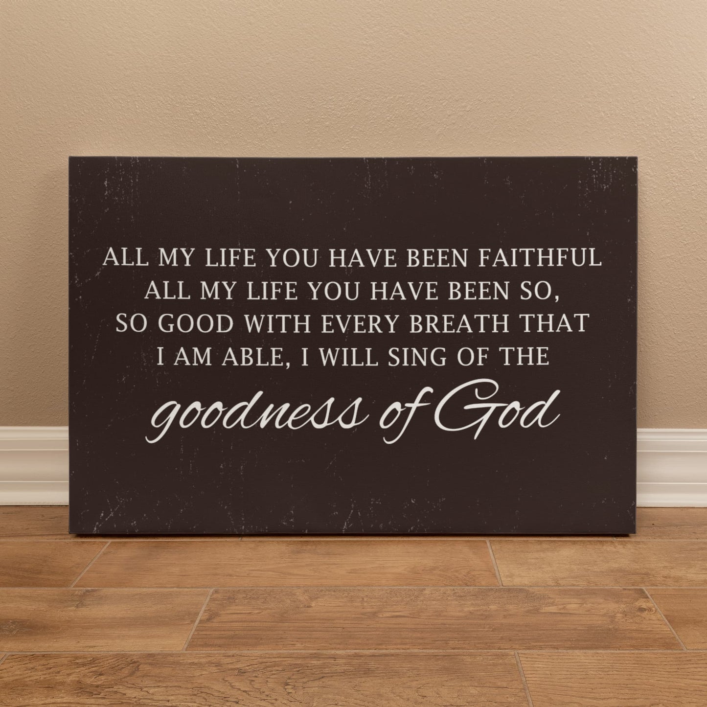 Goodness of God Lyrics Canvas – Christian Wall Art 36" x 24"