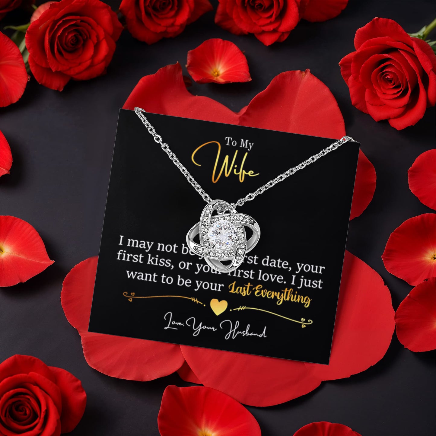 To My Wife – Last Everything (Necklace with Rotating Rose Box)