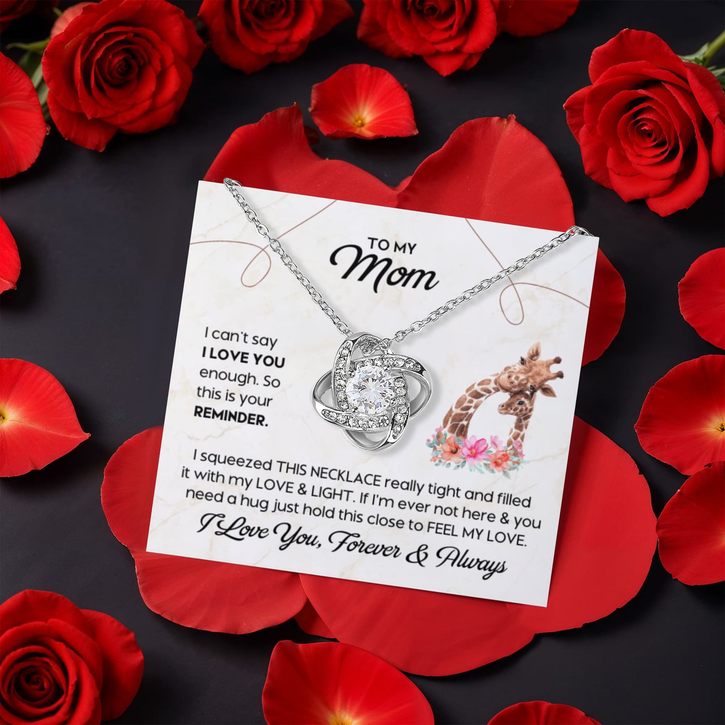 To My Mom – Feel My Love (Rotating Rose Necklace)