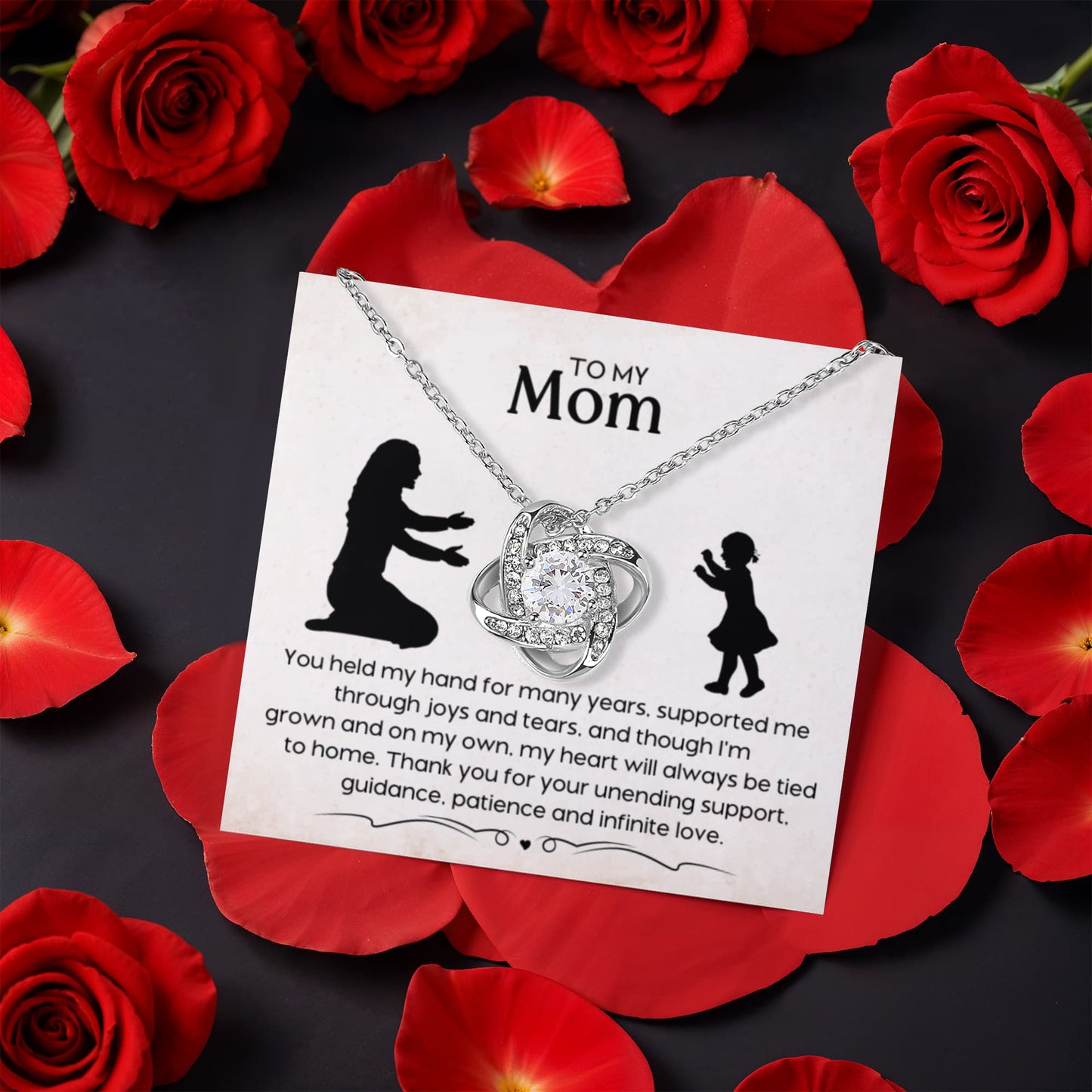 Tied to Home – Rotating Rose Necklace for Mom