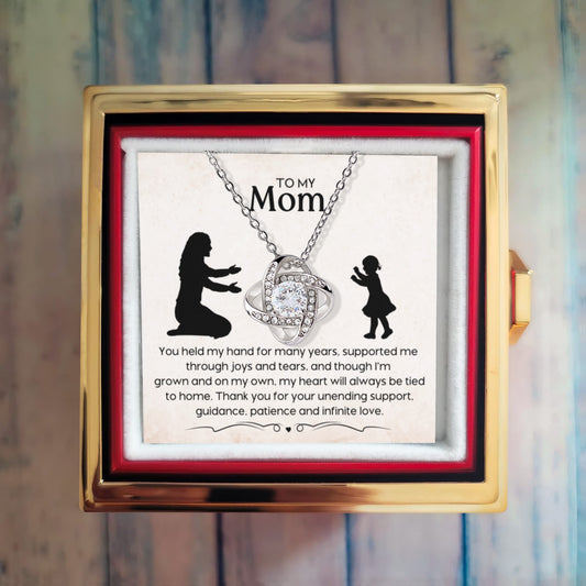 Tied to Home – Rotating Rose Necklace for Mom