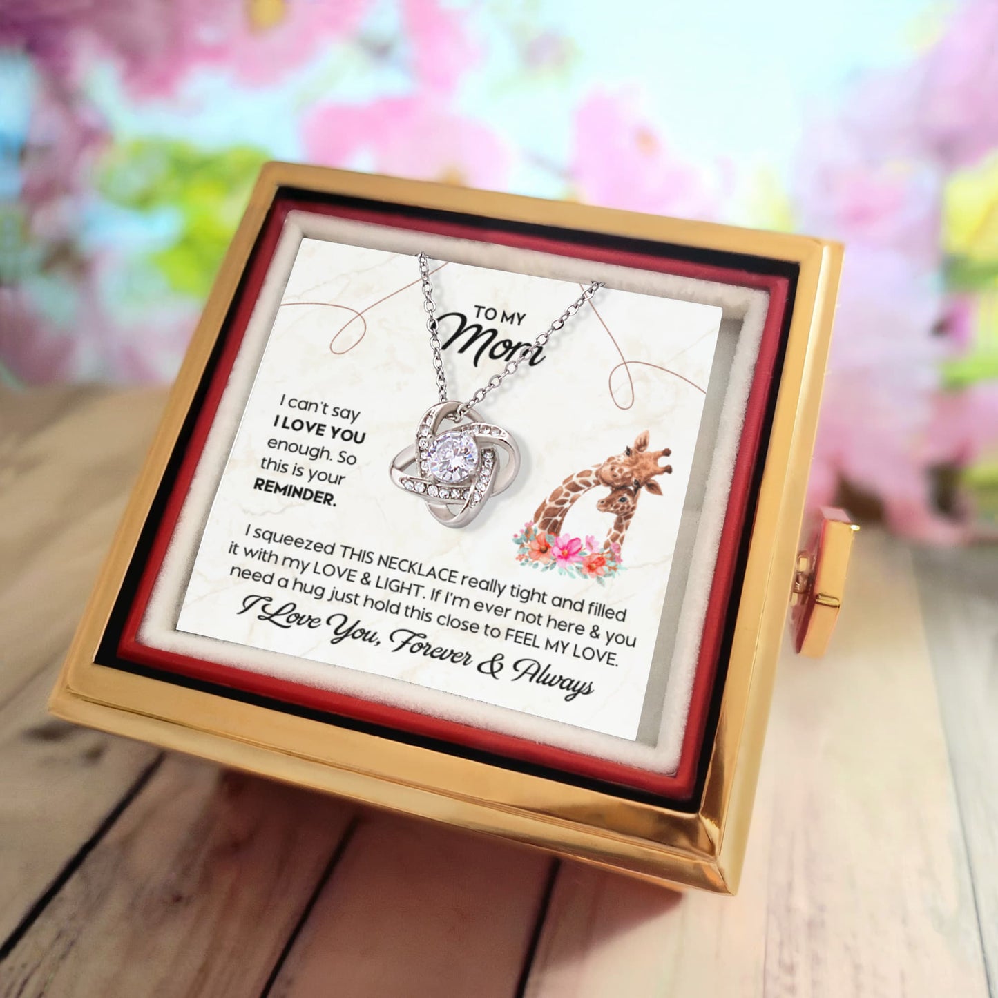 To My Mom – Feel My Love (Rotating Rose Necklace)