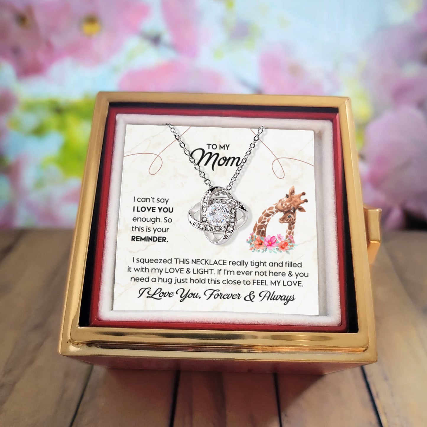 To My Mom – Feel My Love (Rotating Rose Necklace)