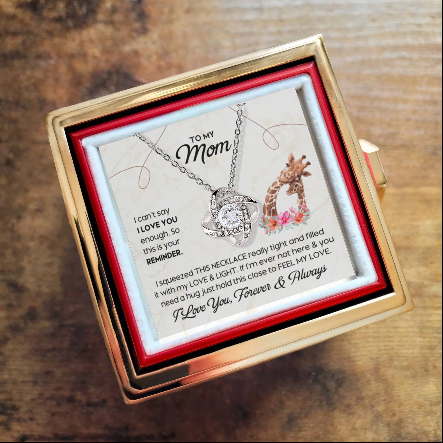 To My Mom – Feel My Love (Rotating Rose Necklace)