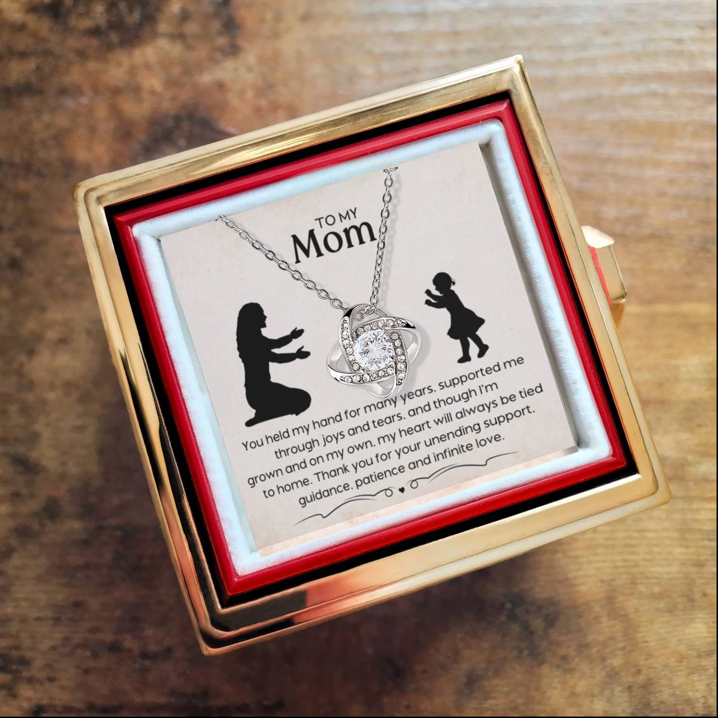 Tied to Home – Rotating Rose Necklace for Mom