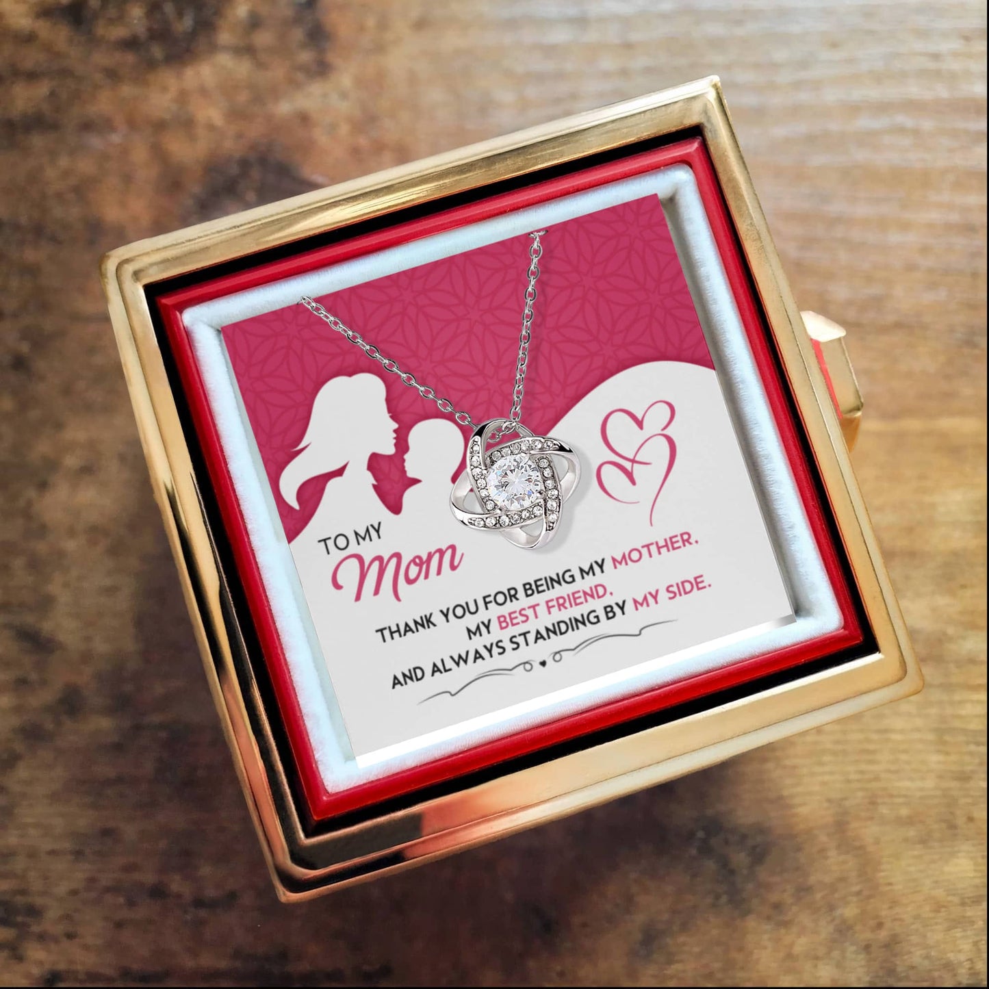 Mom – My Mother, My Best Friend (Rotating Rose Necklace)