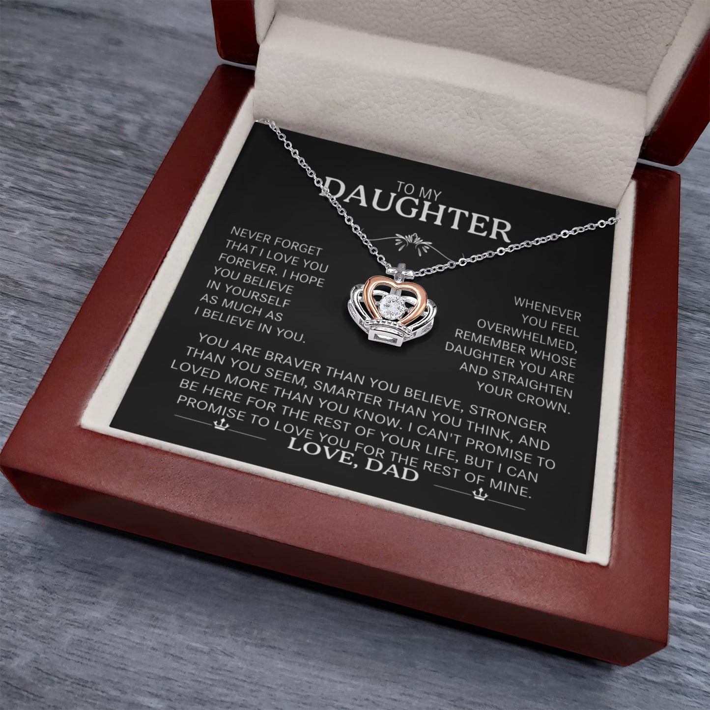 To My Daughter – A Father's Promise (Crown Necklace)