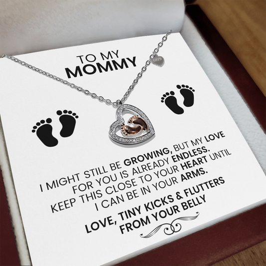 To My Mommy – Baby Feet Necklace Gift From the Bump