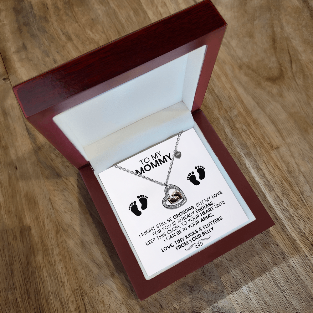 To My Mommy – Baby Feet Necklace Gift From the Bump