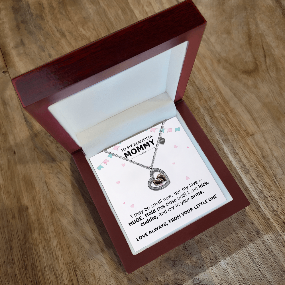 To My Beautiful Mommy – Baby Necklace Gift From Little One