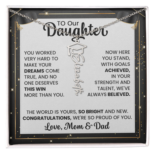 To Our Daughter Graduation Necklace – Proud of You Always