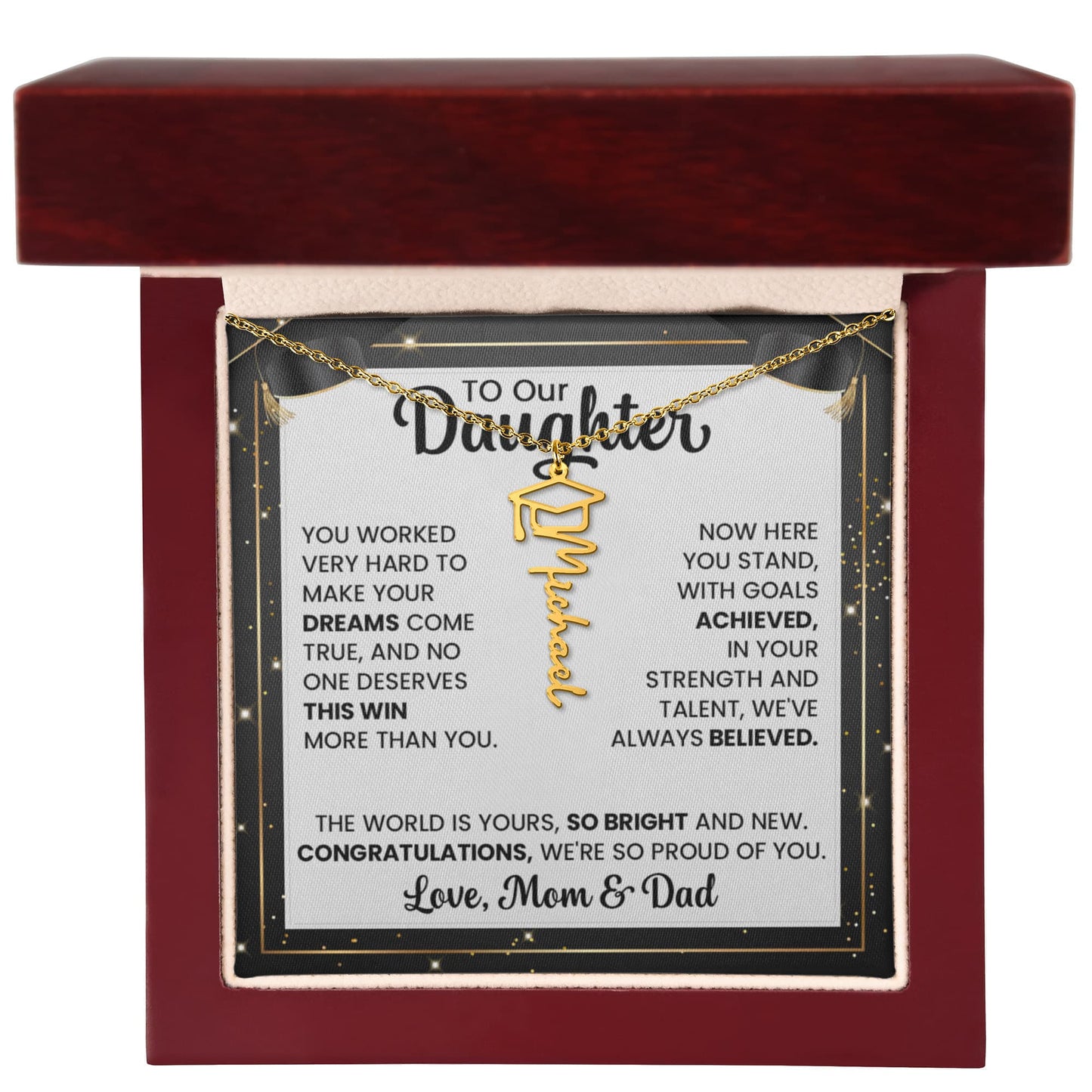 To Our Daughter Graduation Necklace – Proud of You Always