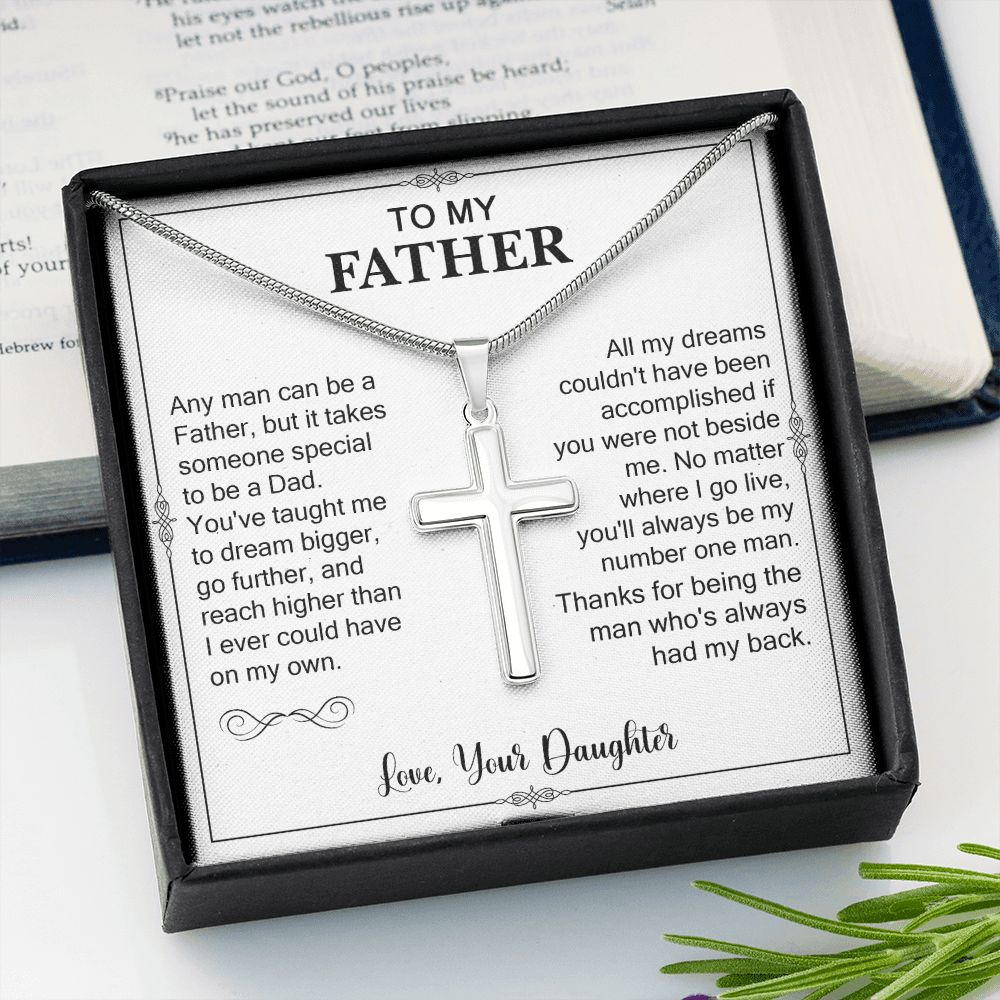 To My Father - It Takes Someone Special To Be A Dad (Cross Necklace)