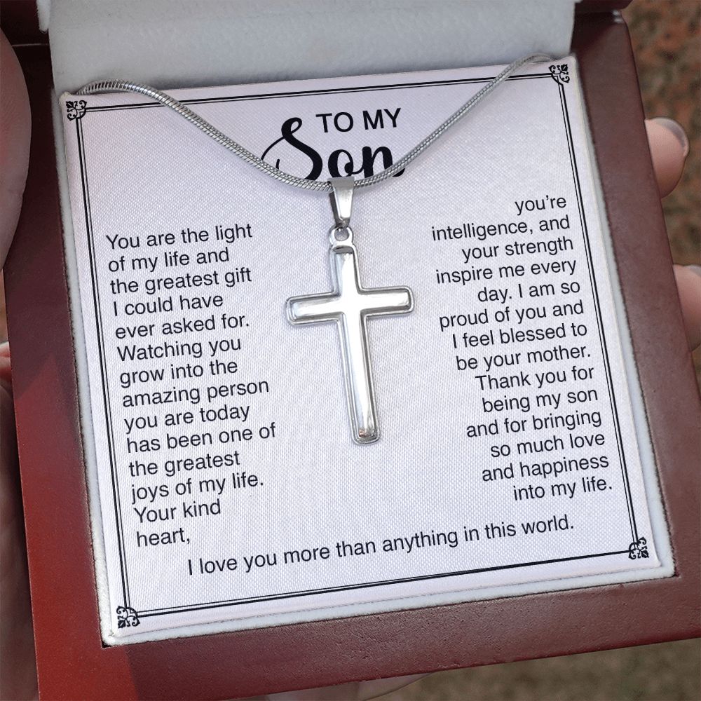 To My Son - You Are The Light Of My Life (Cross Necklace)