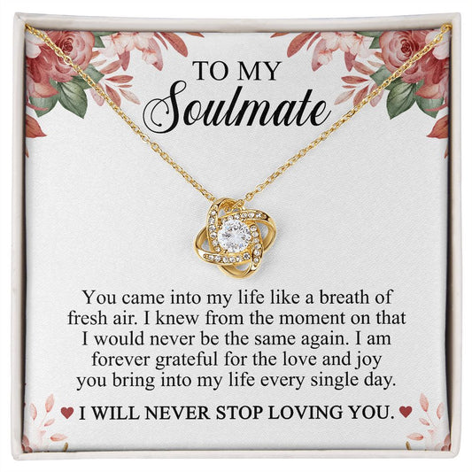 To My Soulmate - I Will Never Stop Loving You Necklace