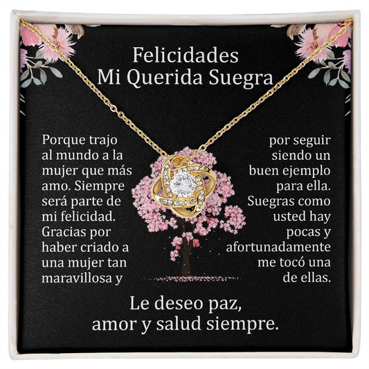 Felicidades Mi Querida Suegra - Le Deseo Paz, Amor Y Salud Siempre (Collar)