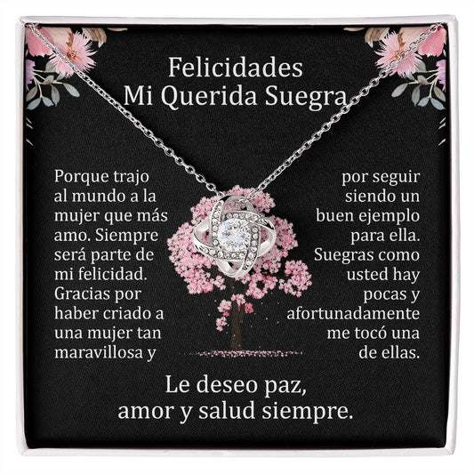 Felicidades Mi Querida Suegra - Le Deseo Paz, Amor Y Salud Siempre (Collar)
