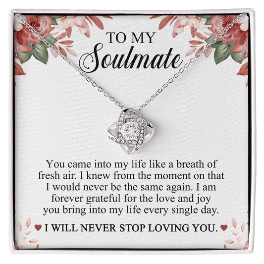 To My Soulmate - I Will Never Stop Loving You Necklace