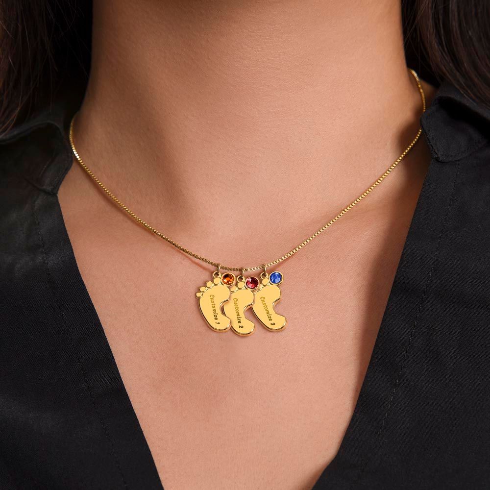 Mama To Bee - "Baby's Here" (Custom Necklace With Birth Stone)