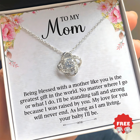 To My Mom – Greatest Gift Necklace + FREE Matching Earrings Set