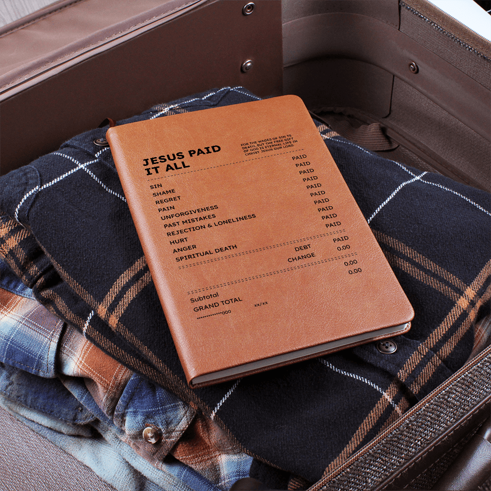 Jesus Paid It All Journal – Christian Faith Leather Notebook Gift