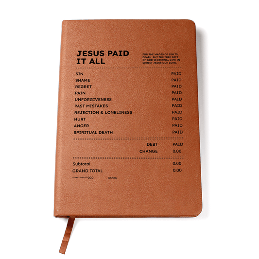 Jesus Paid It All Journal – Christian Faith Leather Notebook Gift