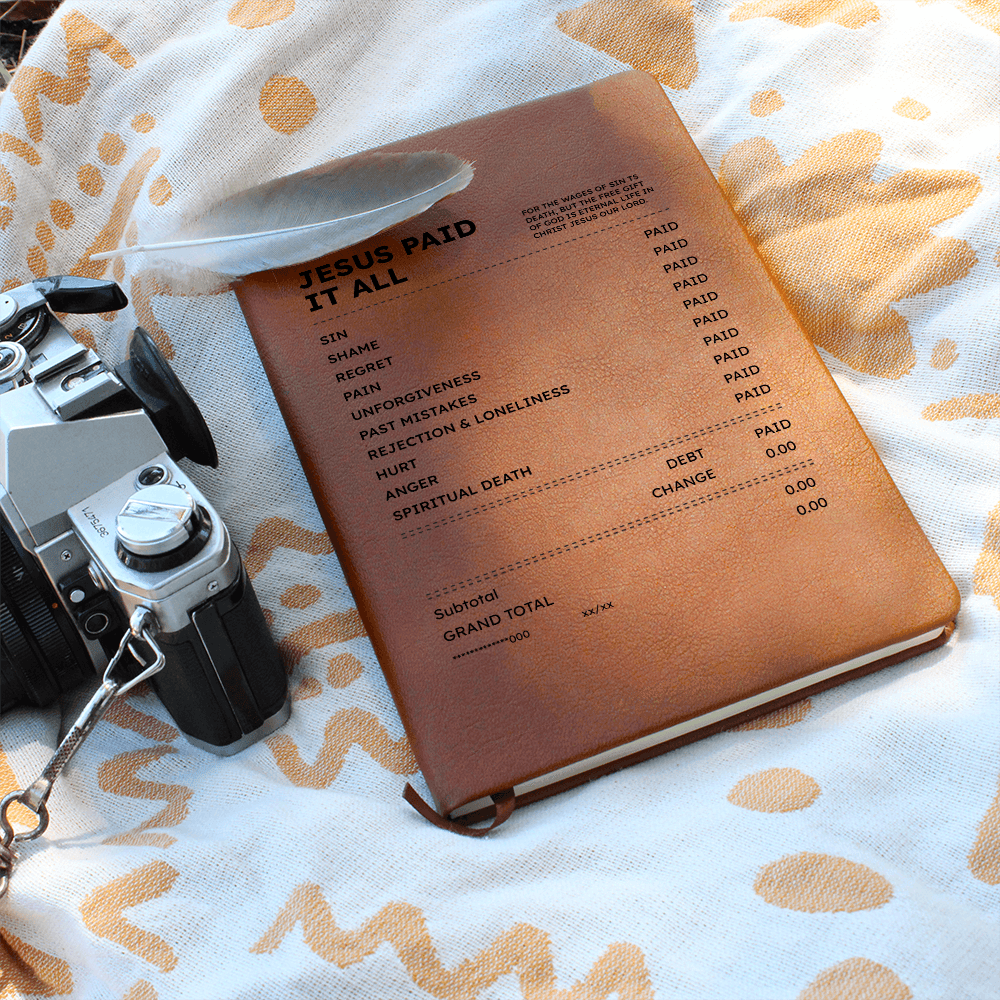 Jesus Paid It All Journal – Christian Faith Leather Notebook Gift