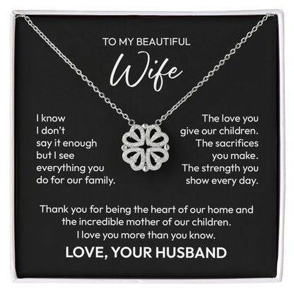 To My Wife Necklace – Appreciation Gift from Husband | Magnetic Hearts Necklace