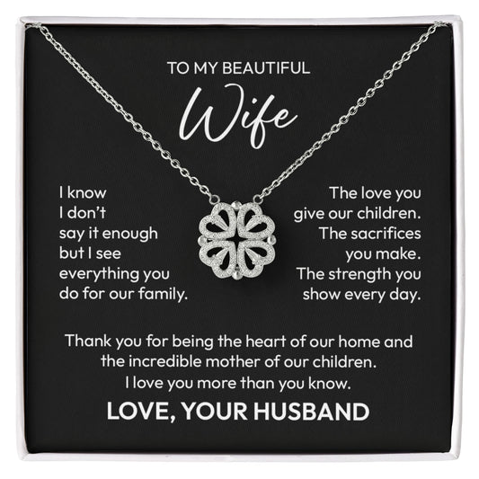 To My Wife Necklace – Appreciation Gift from Husband | Magnetic Hearts Necklace