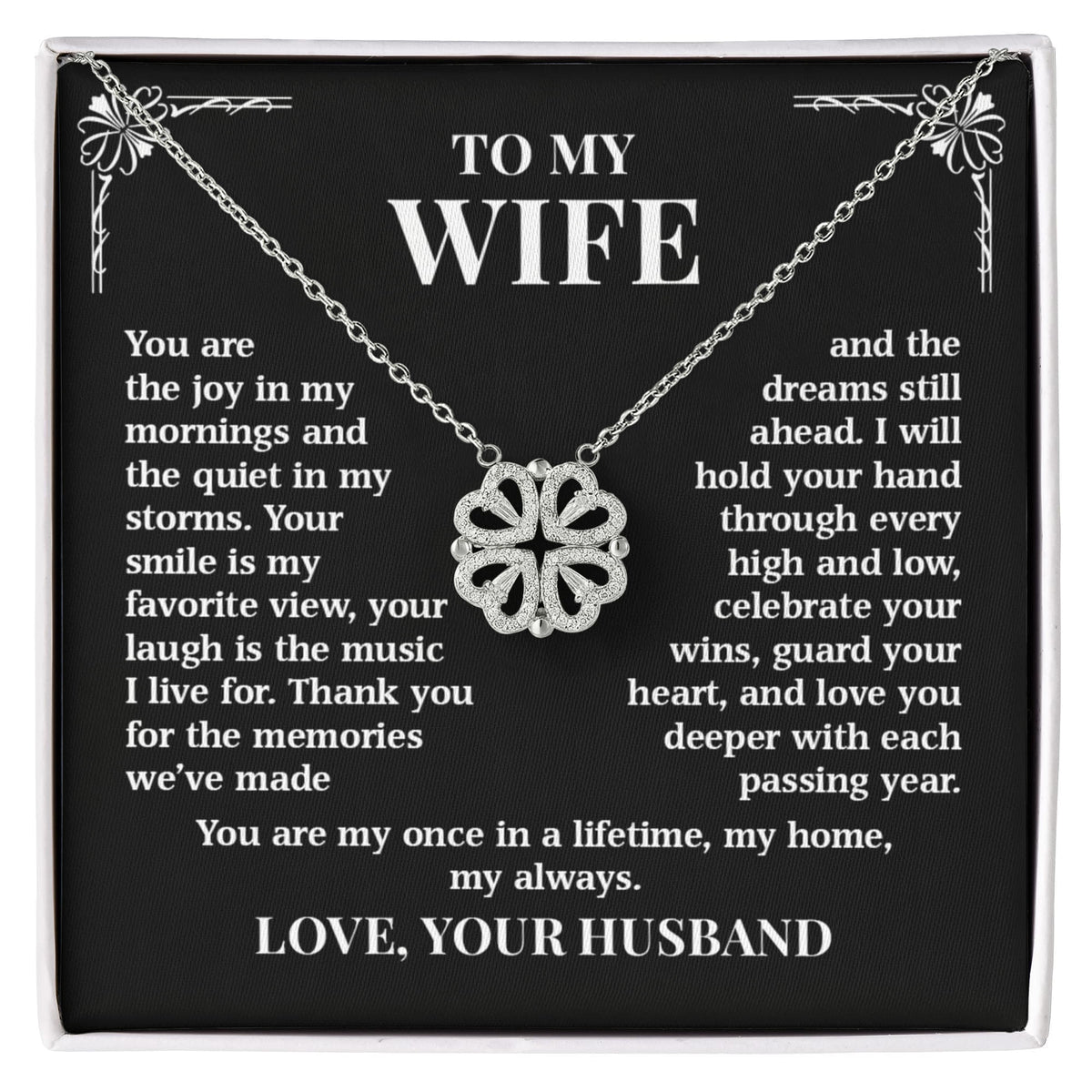 To My Wife –  Magnetic Hearts Necklace  My Home, My Always