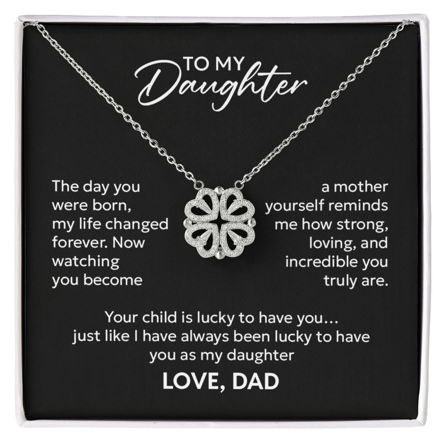 To My Daughter Necklace – The Day You Were Born Gift from Dad