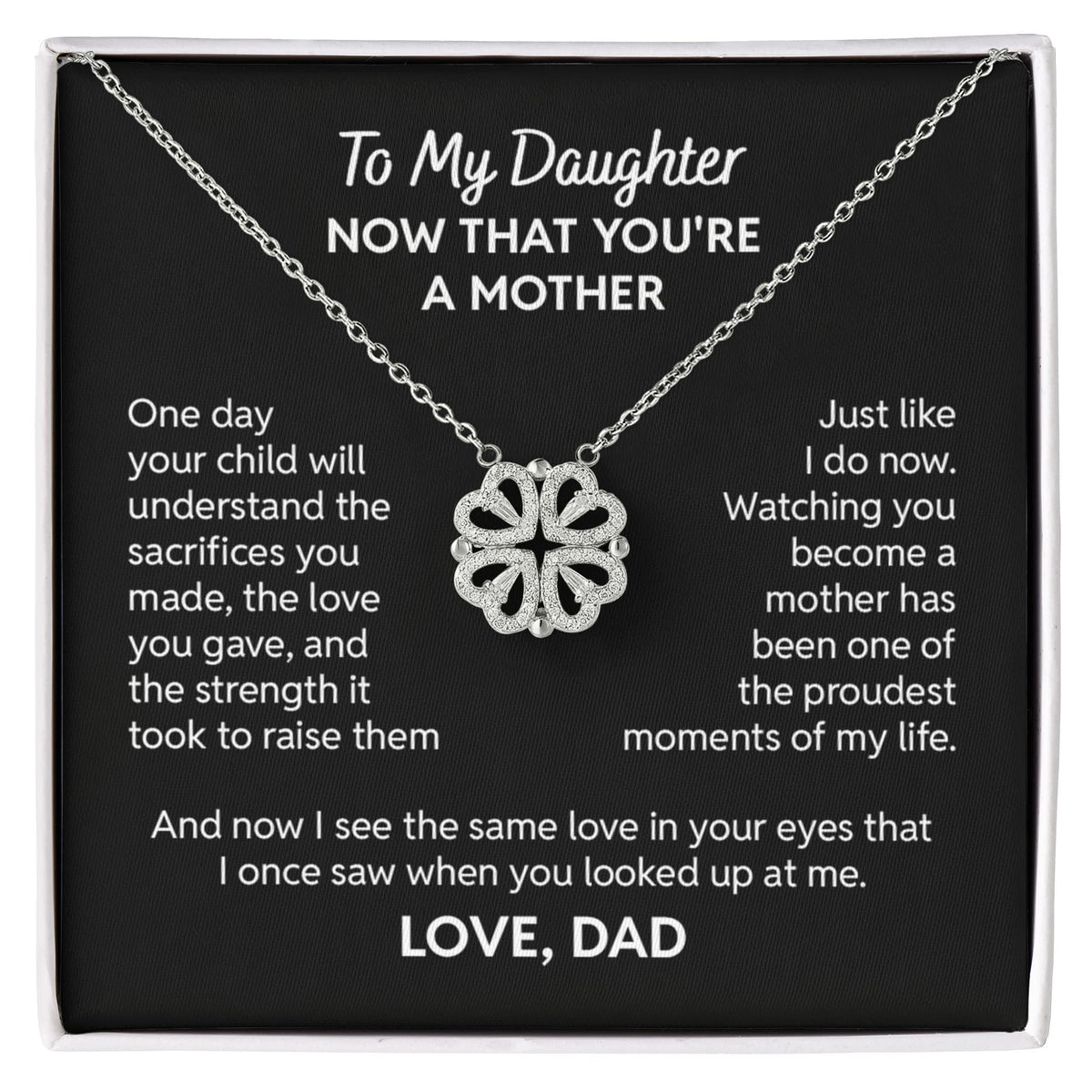 To My Daughter Necklace – Now That You're a Mother Gift | Magnetic Hearts Necklace