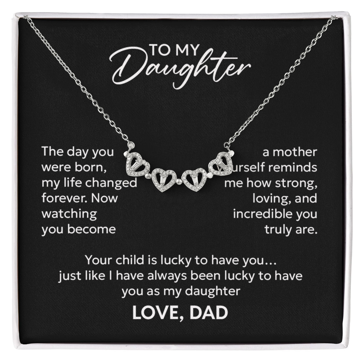 To My Daughter Necklace – The Day You Were Born Gift from Dad
