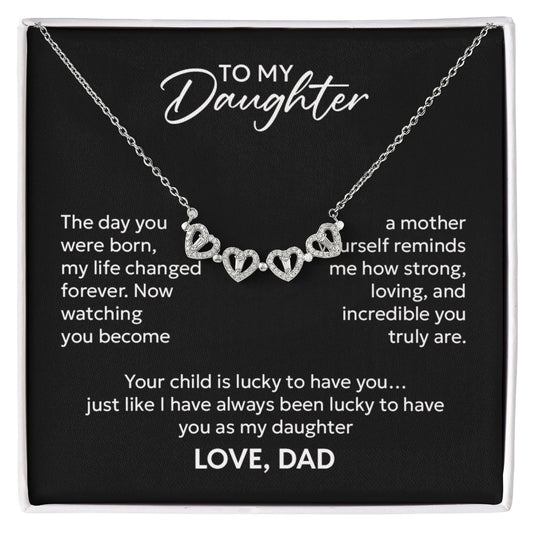 To My Daughter Necklace – The Day You Were Born Gift from Dad