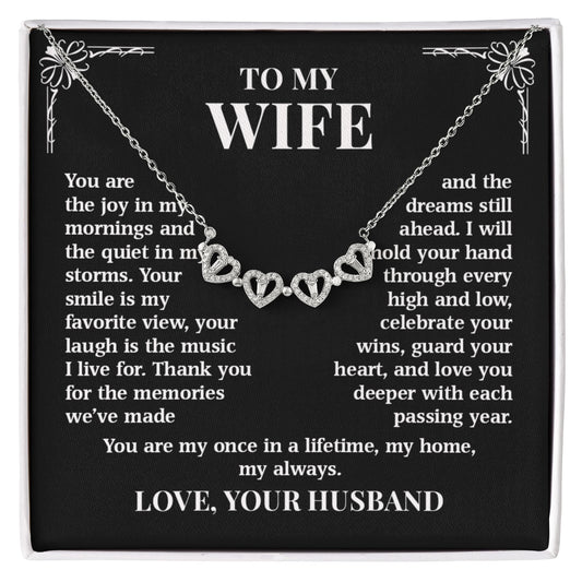 To My Wife –  Magnetic Hearts Necklace  My Home, My Always