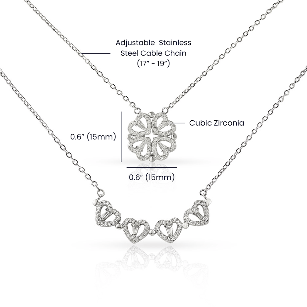 To My Wife –  Magnetic Hearts Necklace  My Home, My Always