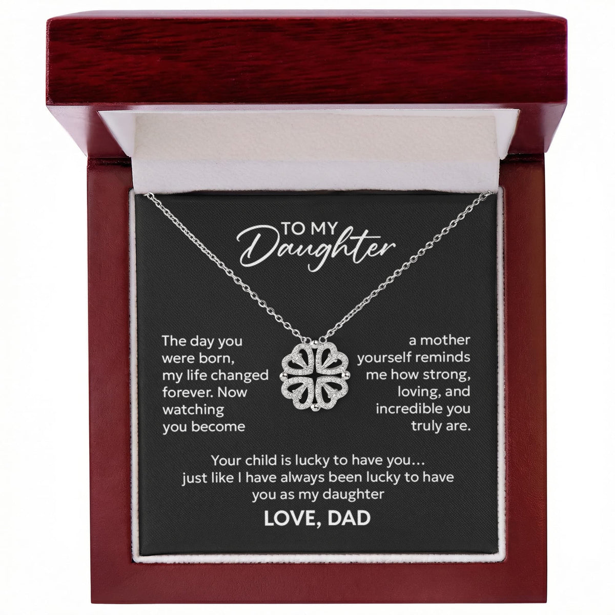 To My Daughter Necklace – The Day You Were Born Gift from Dad