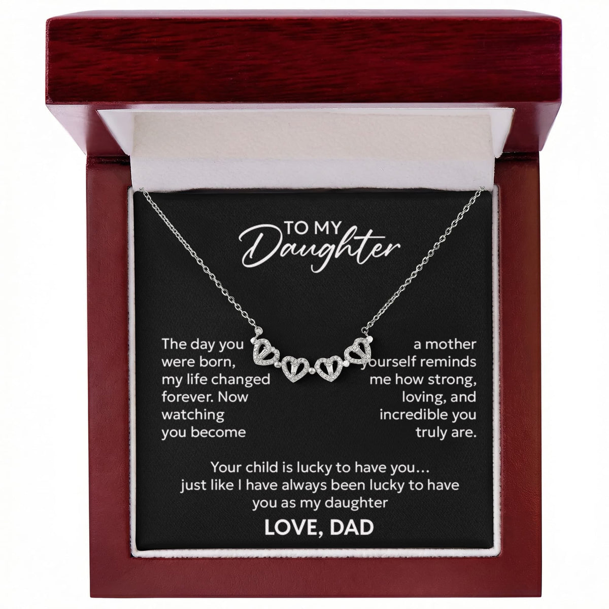 To My Daughter Necklace – The Day You Were Born Gift from Dad