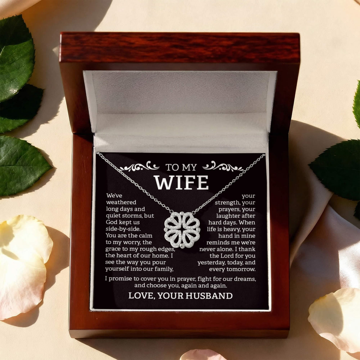 To My Wife –Magnetic Hearts Necklace from Husband | God Kept Us Side-by-Side