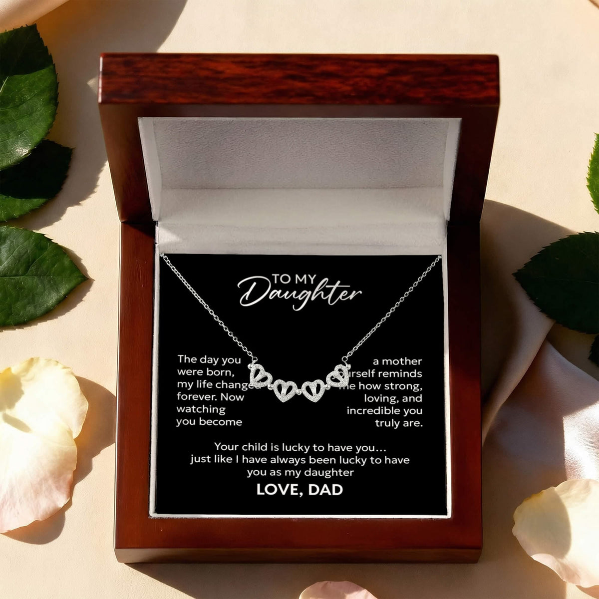 To My Daughter Necklace – The Day You Were Born Gift from Dad