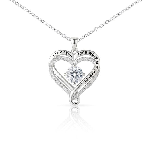 Love You Always Necklace – Romantic Heart Necklace Gift for Wife or Girlfriend