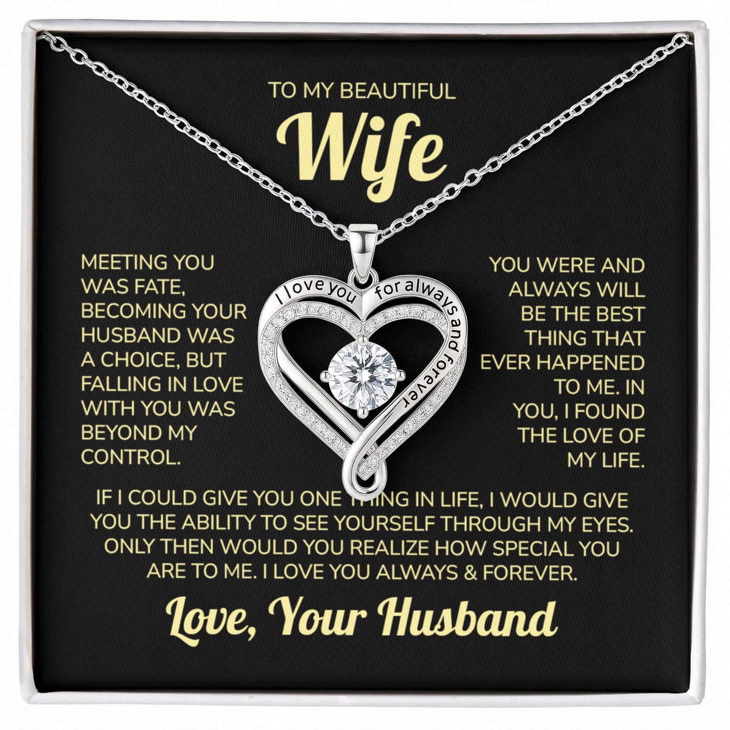 To My Beautiful Wife Necklace – I Found the Love of My Life Gift from Husband