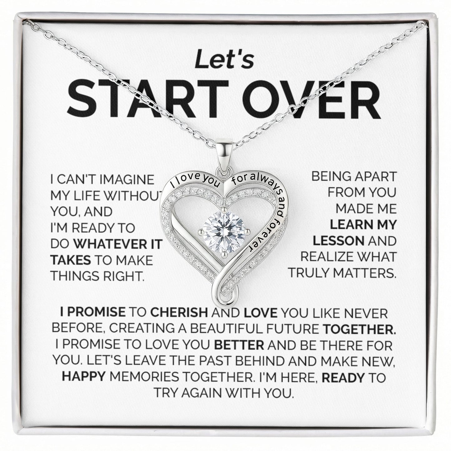Let's Start Over Necklace – Romantic Apology Gift for Her