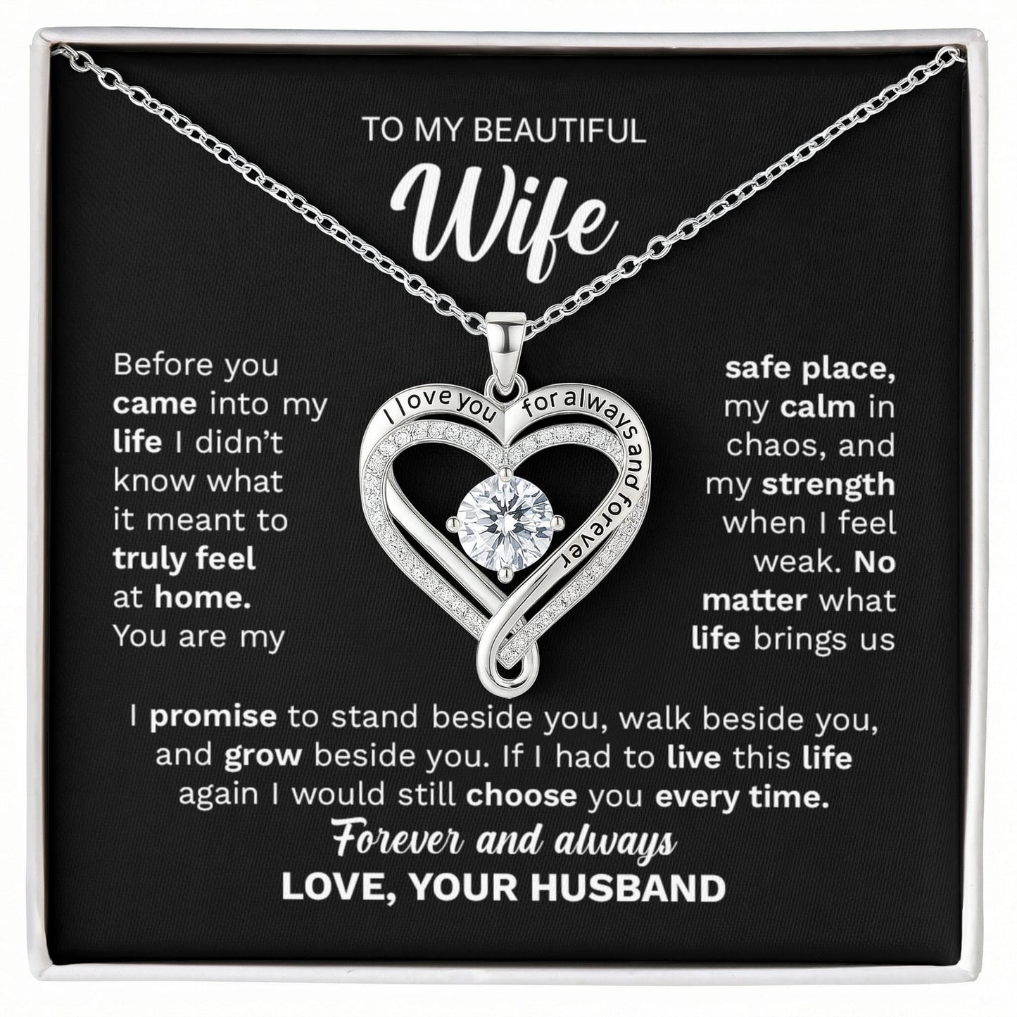 To My Beautiful Wife Necklace – You Are My Safe Place Forever