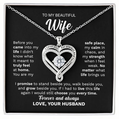 To My Beautiful Wife Necklace – You Are My Safe Place Forever
